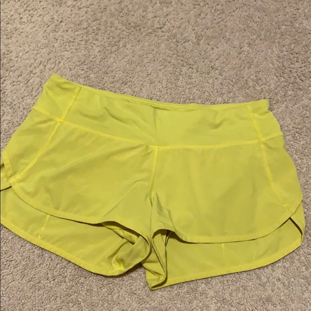 Lululemon lemon yellow shorts